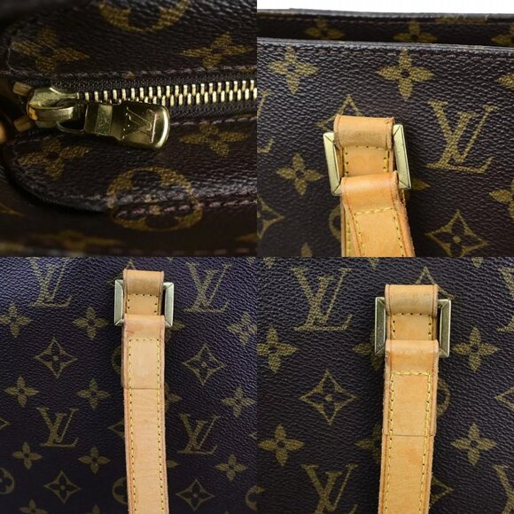 LOUIS VUITTON Logo Luco Shoulder Tote Bag Monogram Leather Brown - Picture 12 of 16